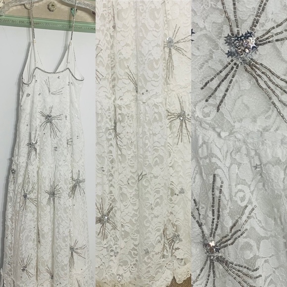 loveshackfancy white lace crystal sage burst embellished gown size 6 nwot - Picture 10 of 13